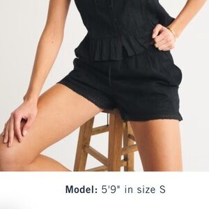 Abercrombie & Fitch Black Cotton Pull On Shorts